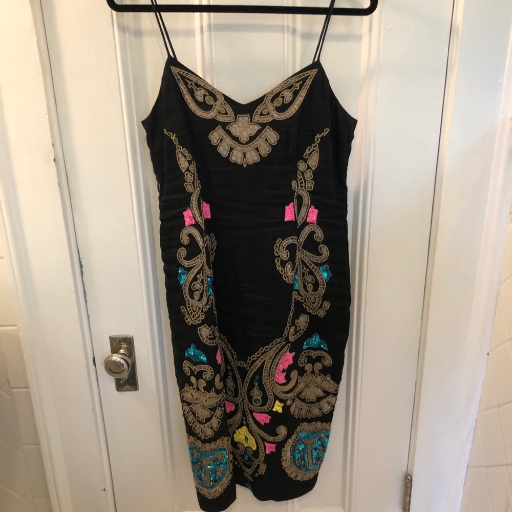 Tracy Reese black sequin sheath dress